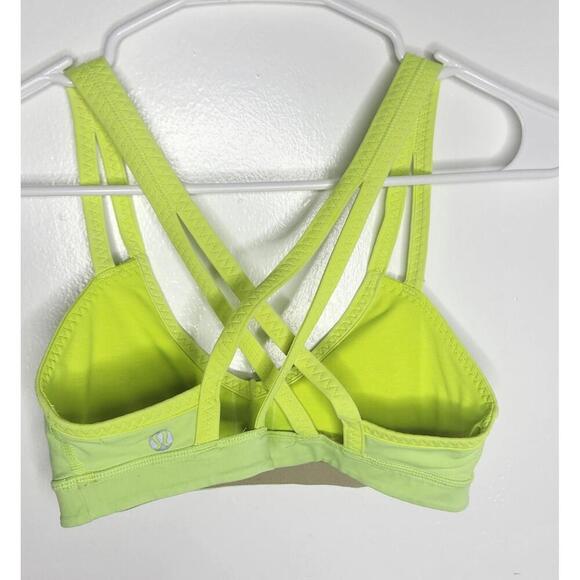 Lululemon Free To Be Bra Womens Size 6 Yellow Strappy Sports Bra Yoga Athletic - Picture 3 of 5